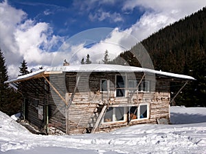 Gentiana shelter in Carpathian Mountains photo