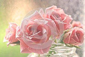 Gentle aquarel pink roses