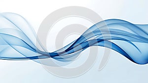 Gentle Blue Waves Abstract Design on White background