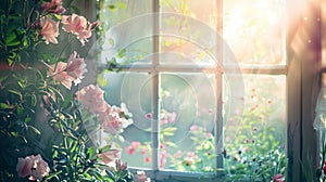 A gentle breeze blows in from the open window carrying in the pleasant fragrance of a nearby garden