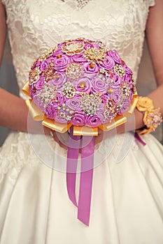 Gentle bridal bouquet in hands