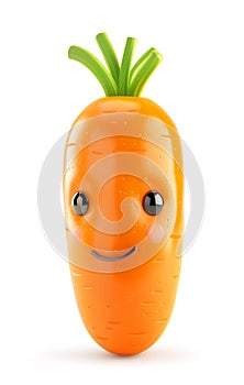Gentle carrot character with a soft smile photo