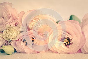 Gentle Colors of Vintage Flowers Background