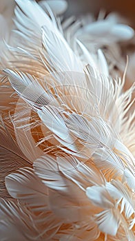 The gentle curvature and softness of feathers presented in a serene composition