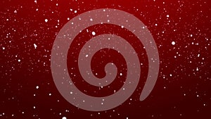 Gentle Falling Snow Looping Red Christmas Background