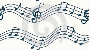 Gentle Flowing Music Notes Seamless Pattern, vector design Generative AI