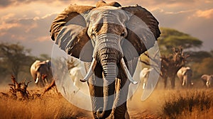 Gentle Giant mammals Elephant in natural habitat