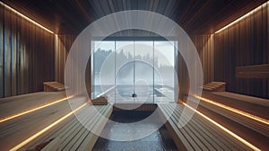 The gentle hum of the saunas heating system lulling a person into a state of tranquility.