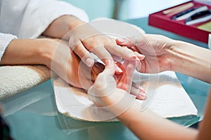 Gentle massage of hands