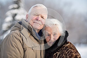 Gentle portrait of an elderly couple