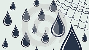 Gentle Raindrops Clouds Weather Seamless Pattern, vector design Generative AI
