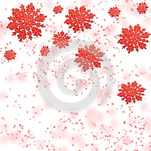 Gentle red snowflakes