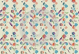 Gentle seamless floral pattern. Beautiful background with bellflowers