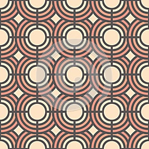 Gentle seamless pattern with abstract geometric circles. Vector illustration. Background for dress, manufacturing, wallpapers