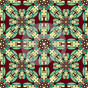 Gentle seamless pattern on a light background vintage ethnic ornament vector illustration