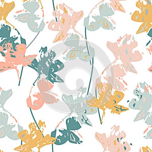Gentle seamless pattern with orchids silhouettes