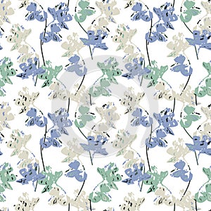 Gentle seamless pattern with orchids silhouettes