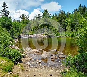 Gentle slope into a calm stream