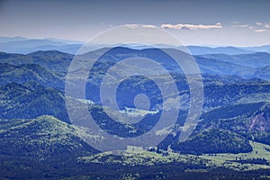 Gentle slopes with green forests Slovak Ore Mountains Slovakia