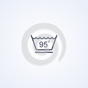 Gentle washing mode, temperature no higher than 95 degrees, vector best gray line icon