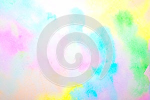 Gentle Watercolour Blurred Painted Rainbow  Colours for Background