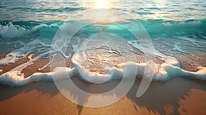 Gentle waves lapping at a secluded sandy beach