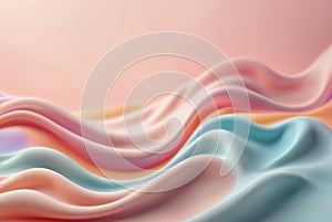 Gentle waves in pink-orange and blue pastels. Generative AI