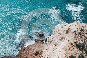 Gentle waves and sea foam from a tropical sea splash