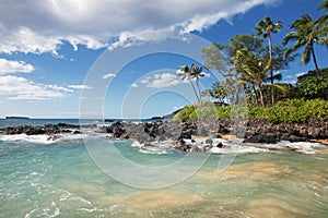 Gentle Waves at Tropical Beach Makena Cove, Maui HI