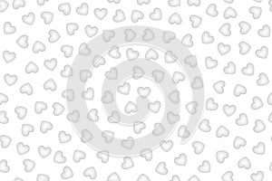 Gentle white hearts vector seamless pattern