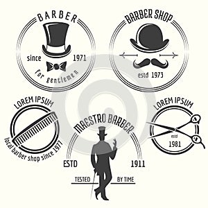 Gentleman barber shop labels