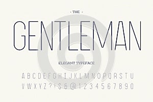 Gentleman elegant typeface. Modern typography sans serif style