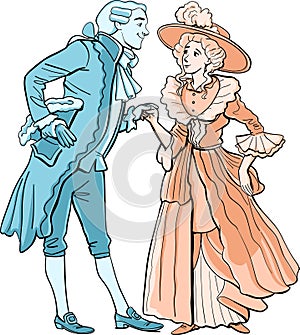 gentleman and a lady in the 18th century