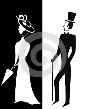 Gentleman and Lady silhouette
