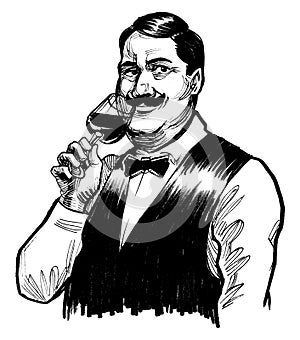 Gentleman tasting wine