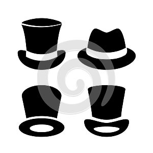 Gentleman top hat vector icon