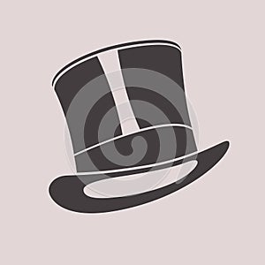 Gentleman vintage top hat. Cylinder hat illustration.