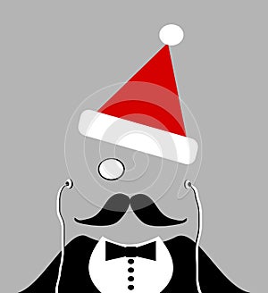 Gentleman wearing santa hat