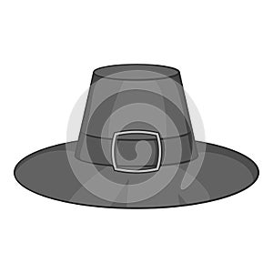 Gentlemans hat icon, black monochrome style