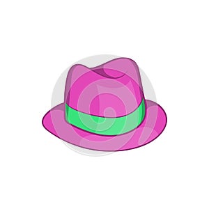 Gentlemans hat icon, cartoon style