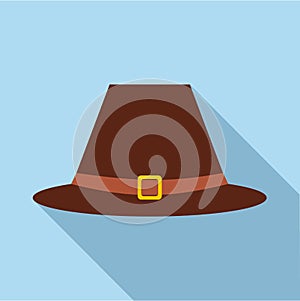 Gentlemans hat icon, flat style