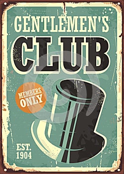 Gentlemen club retro poster design photo