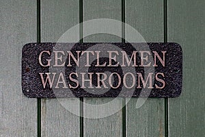 Gentlemens Washrooms Sign at a Golf Club