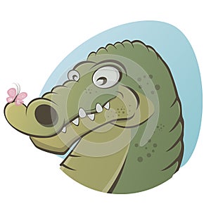 Gently cartoon crocodile