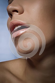 Gently parted lips beautiful woman