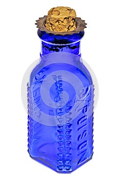 Genuine antique cobalt blue poison bottle