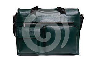 genuine leather men's bag of rectangular genuine leather Emerald color