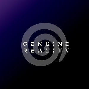 Genuine reality vector logo. Genuine reality vector emblem
