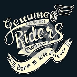 Genuine riders typographicfor t-shirt,tee design,vector illustra