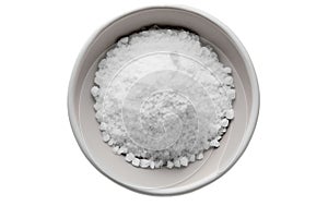 Genuine Sea Salt Isolated White Bowl of Coarse Salt on a Transparent Background, Generative Ai
